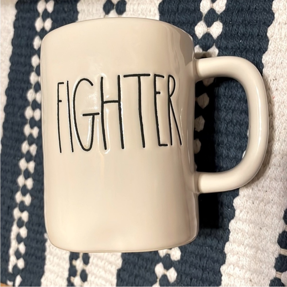 Rae Dunn FIGHTER Ceramic Mug NWOT